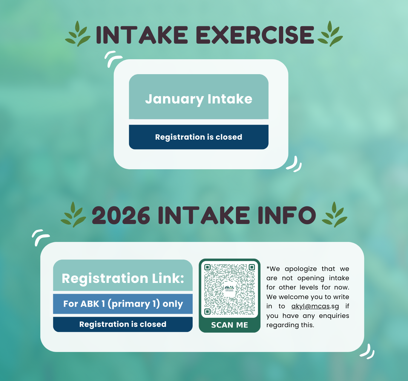Intake Exercise Intake Exercise